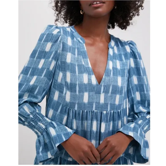 POMANDER PLACE Blue Ikat Kenzo Dress