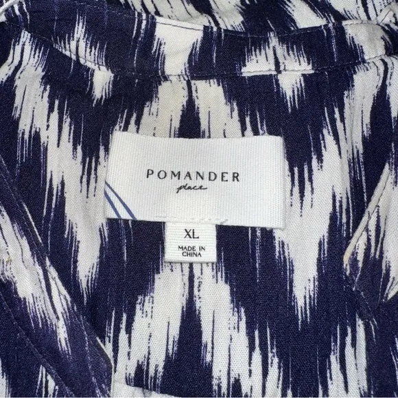 POMANDER PLACE By Tuckernuck Navy Ikat Kenzo Dress sz XL