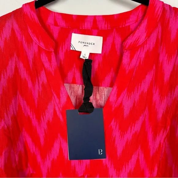 POMANDER PLACE Hot Pink Ikat Kenzo Dress Large