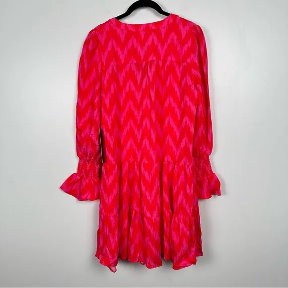 POMANDER PLACE Hot Pink Ikat Kenzo Dress Large