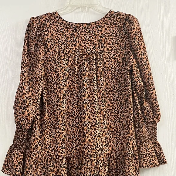 POMANDER PLACE Leopard Kenzo Dress SwingTiered Size XS
