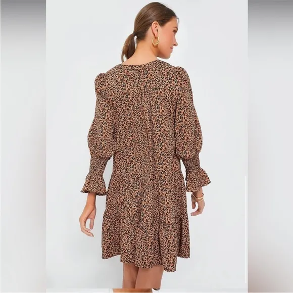 POMANDER PLACE Leopard Kenzo Dress SwingTiered Size XS