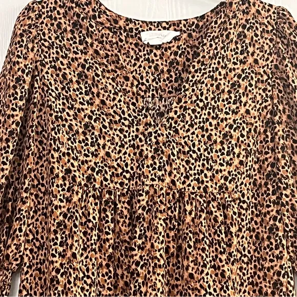 POMANDER PLACE Leopard Kenzo Dress SwingTiered Size XS