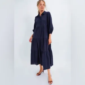 POMANDER PLACE Navy Mabel Maxi Dress