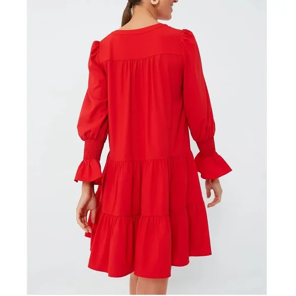 POMANDER PLACE Red Crepe Kenzo Dress