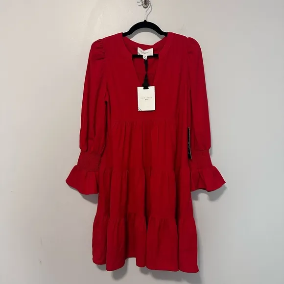 POMANDER PLACE Red Crepe Kenzo Dress
