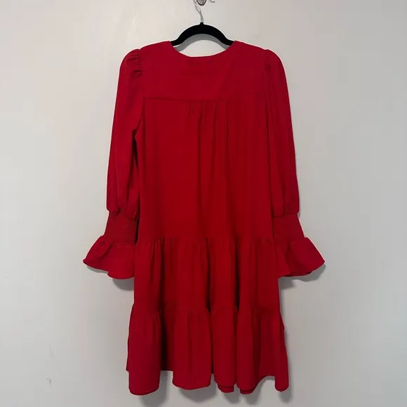 POMANDER PLACE Red Crepe Kenzo Dress