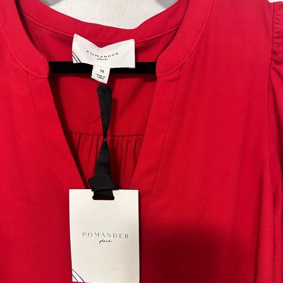 POMANDER PLACE Red Crepe Kenzo Dress
