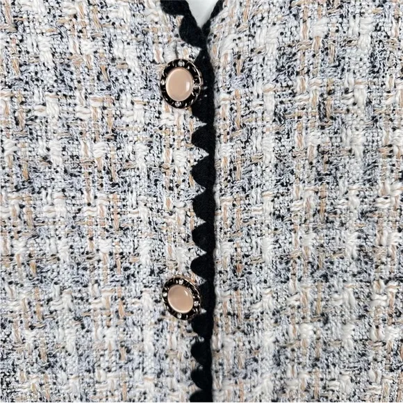 POMANDER PLACE White Tweed Josephine Dress