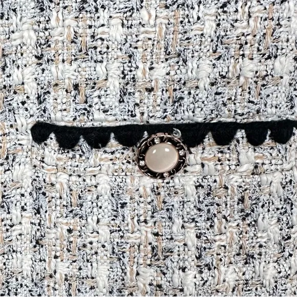 POMANDER PLACE White Tweed Josephine Dress