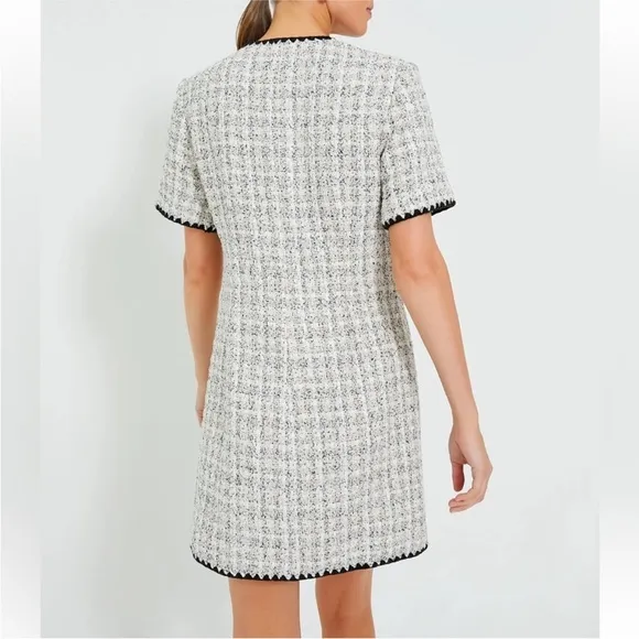 POMANDER PLACE White Tweed Josephine Dress