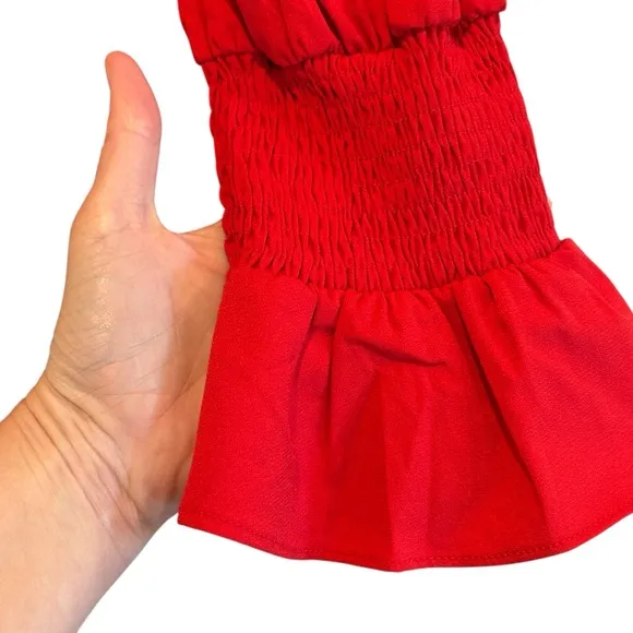 Pomander Place Womens Red Crepe Kenzo Dress Size XL