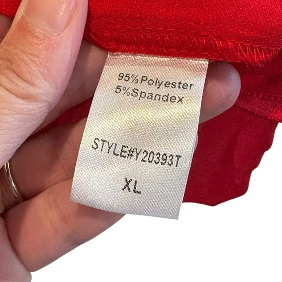 Pomander Place Womens Red Crepe Kenzo Dress Size XL