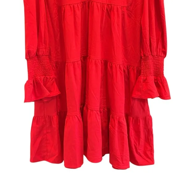 Pomander Place Womens Red Crepe Kenzo Dress Size XL