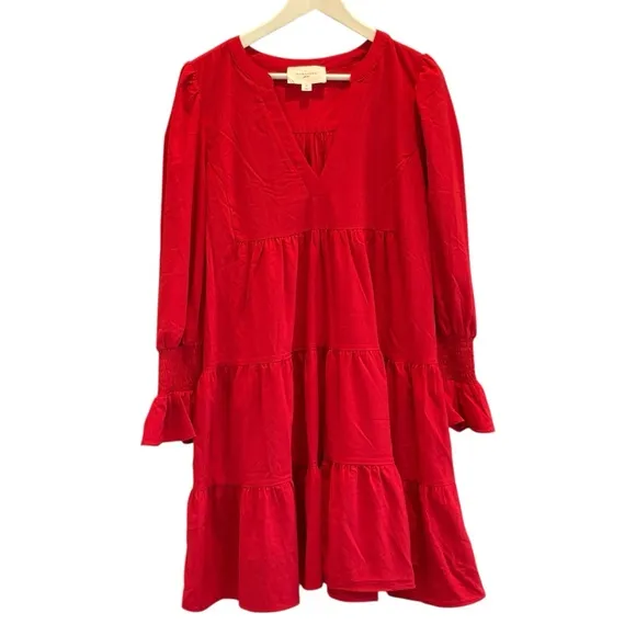 Pomander Place Womens Red Crepe Kenzo Dress Size XL