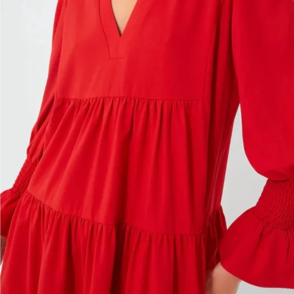 Pomander Place Womens Red Crepe Kenzo Dress Size XL