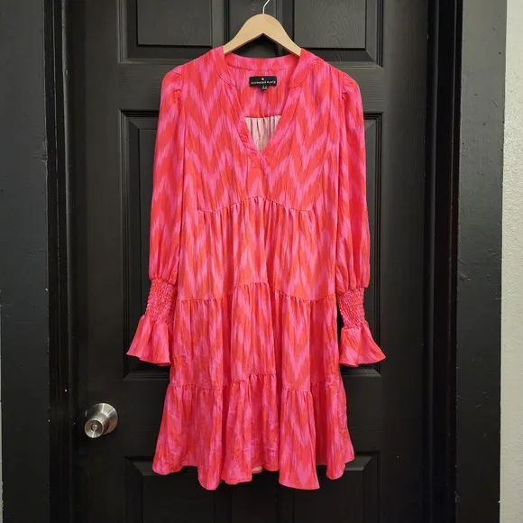 Pomander Place x Tuckernuck Kenzo Dress in Hot Pink Ikat