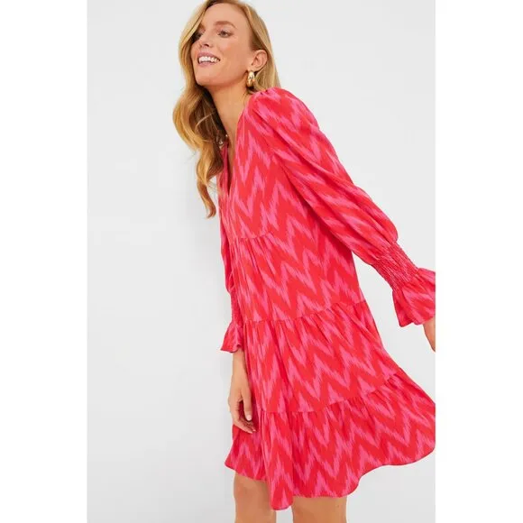 Pomander Place x Tuckernuck Kenzo Dress in Hot Pink Ikat