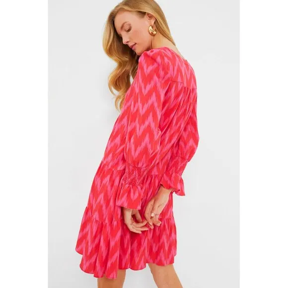 Pomander Place x Tuckernuck Kenzo Dress in Hot Pink Ikat