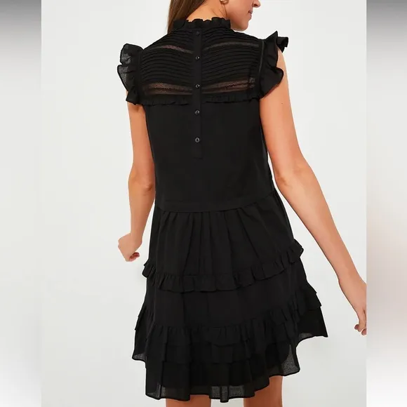 POMANDER PLACEBlack Cecilia Ruffle Dress