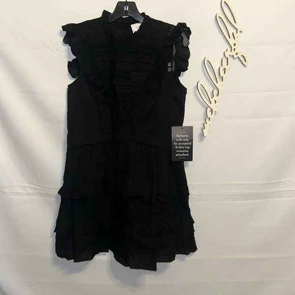 POMANDER PLACEBlack Cecilia Ruffle Dress