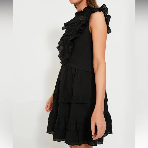 POMANDER PLACEBlack Cecilia Ruffle Dress