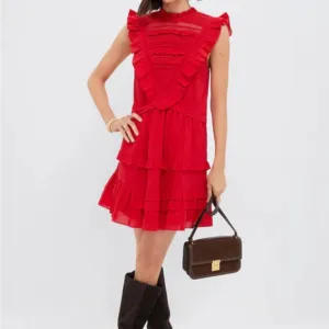 POMANDER PLACERed Cecilia Ruffle Dress