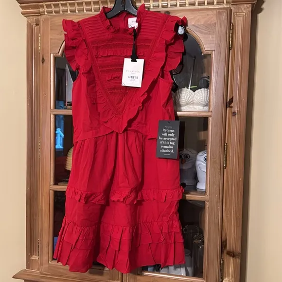 POMANDER PLACERed Cecilia Ruffle Dress