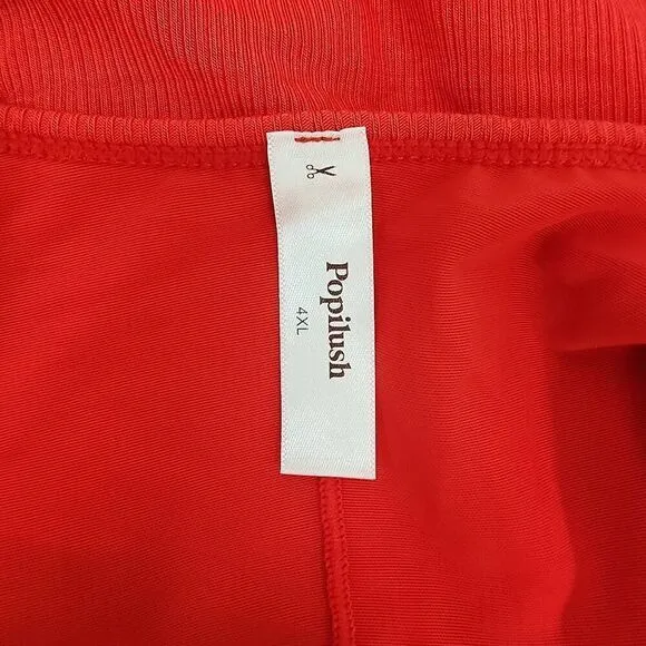 Popilush Size 4XL Shapewear Solid Modal Slimming Midi Slip Dress Red