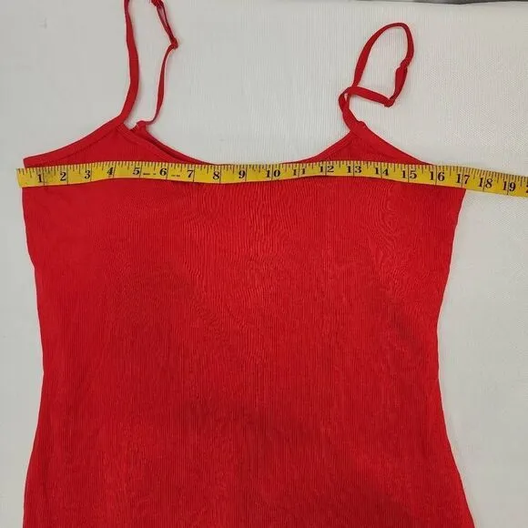 Popilush Size 4XL Shapewear Solid Modal Slimming Midi Slip Dress Red