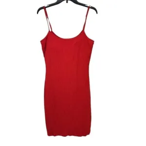 Popilush Size 4XL Shapewear Solid Modal Slimming Midi Slip Dress Red
