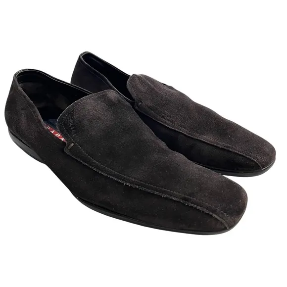 Prada Men's Brown Suede Loafers size 9