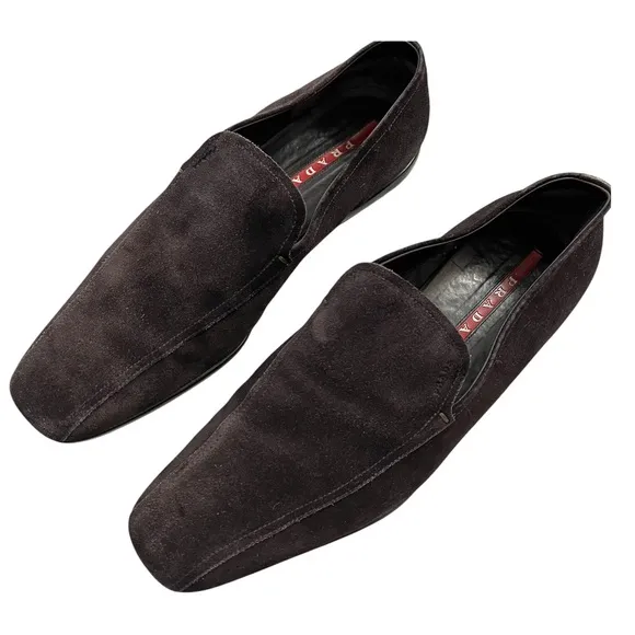 Prada Men's Brown Suede Loafers size 9