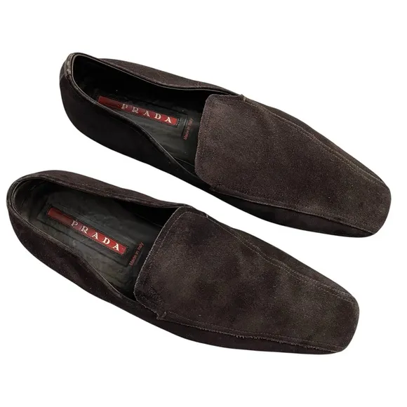 Prada Men's Brown Suede Loafers size 9