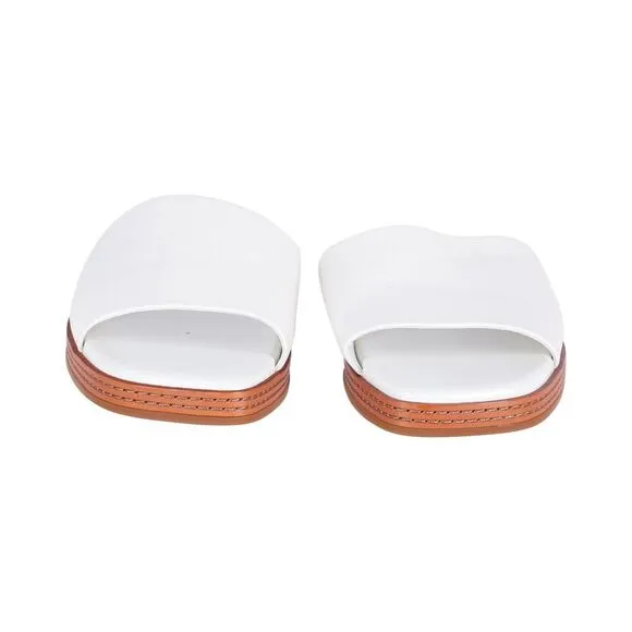 Pre Loved Vince Canella Sandals in White Leather Women Flats