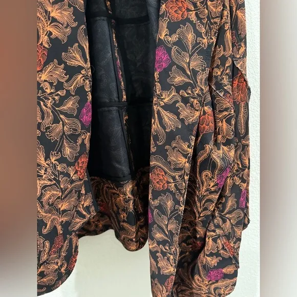 Proenza Schouler Asymetric Floral Sharkbite Crepe De Chine Midi Black Skirt 6