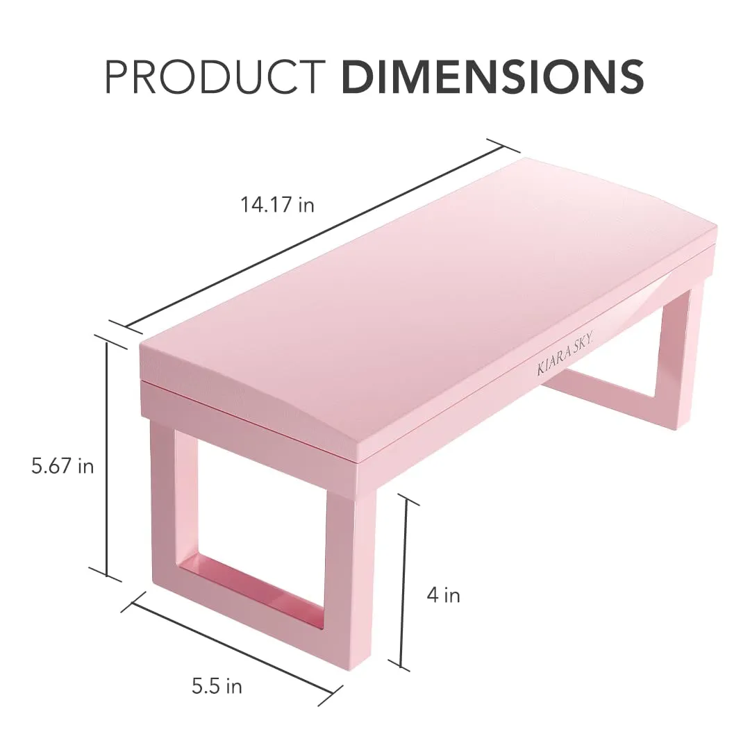 Professional Nails Arm Rest for Manicure & Pedicure Technician Stations - Acetone Resistant & Waterproof (Pink)