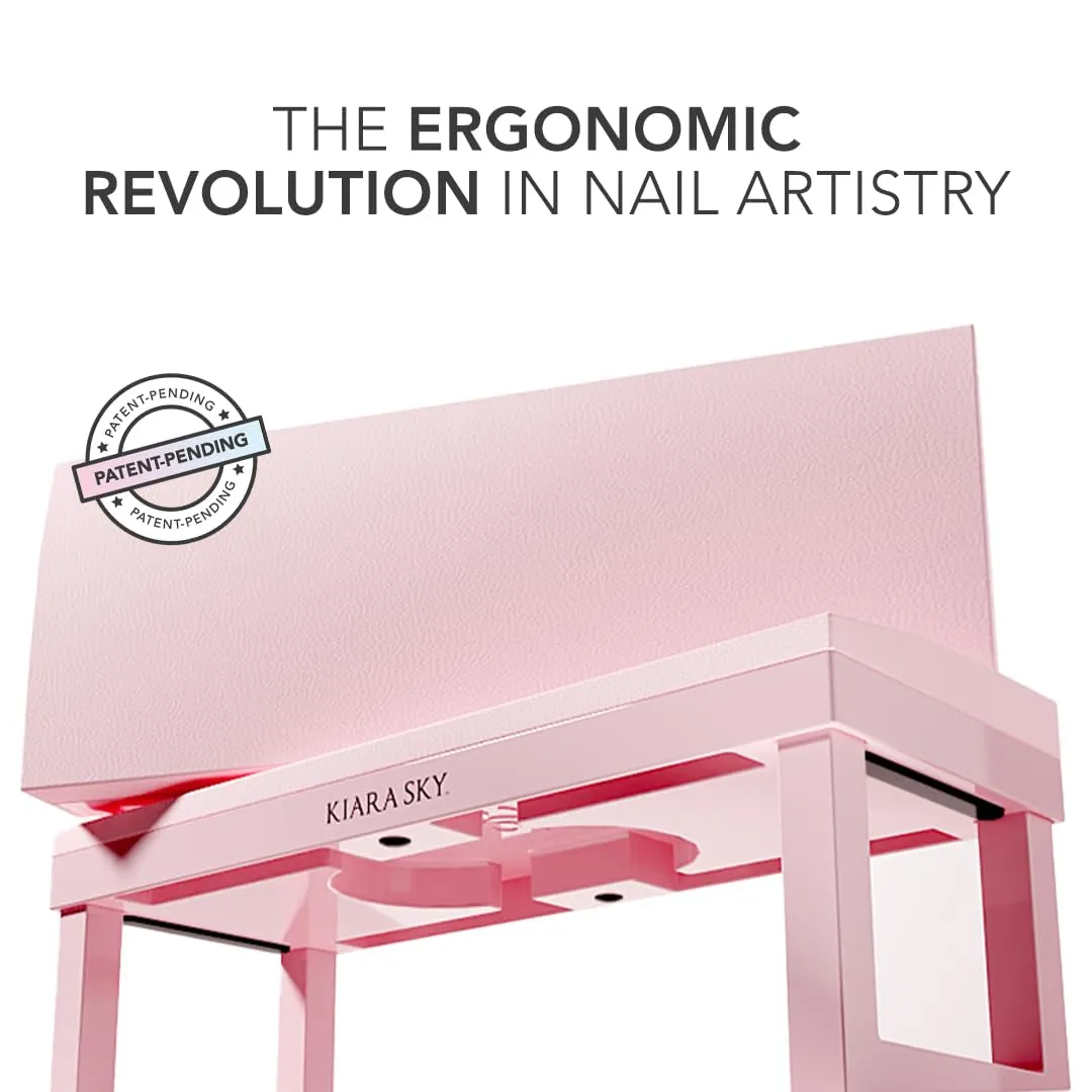 Professional Nails Arm Rest for Manicure & Pedicure Technician Stations - Acetone Resistant & Waterproof (Pink)