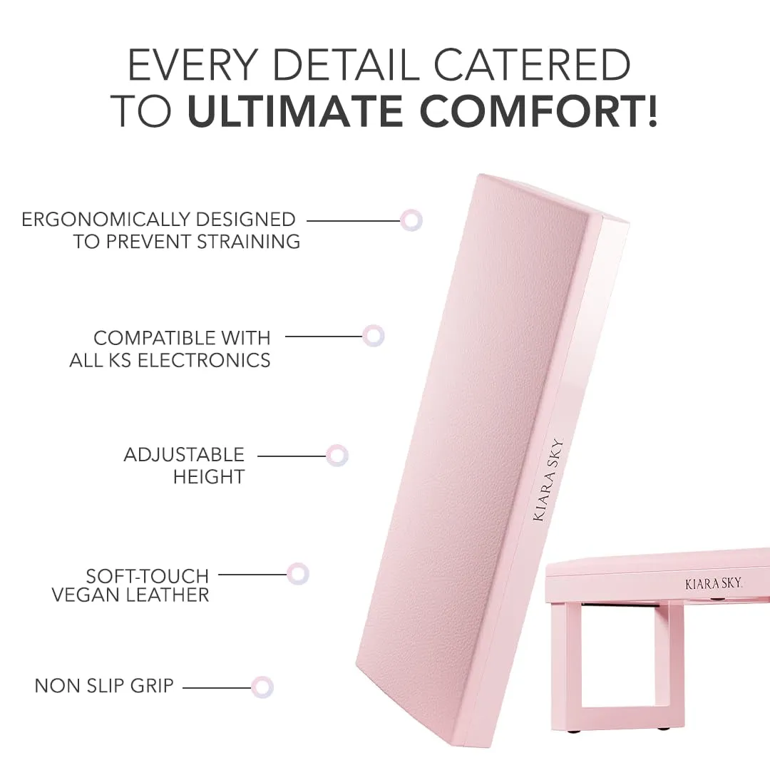 Professional Nails Arm Rest for Manicure & Pedicure Technician Stations - Acetone Resistant & Waterproof (Pink)