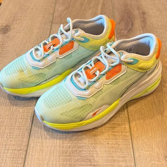 Puma Extent Nitro Tech Sneakers US 7.5 Green and Orange