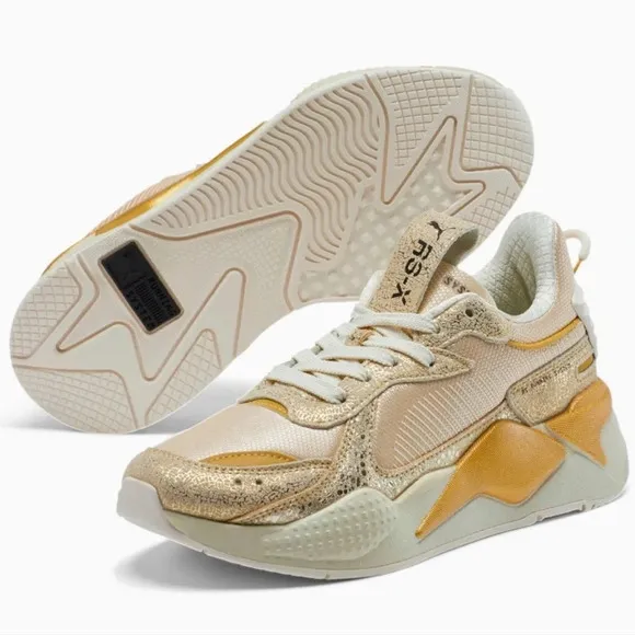 PUMA RS-X Winter Glimmer Gold Chunky Dad Shoes Sneakers