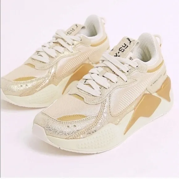 PUMA RS-X Winter Glimmer Gold Chunky Dad Shoes Sneakers