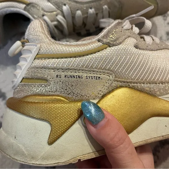 PUMA RS-X Winter Glimmer Gold Chunky Dad Shoes Sneakers