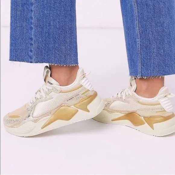 PUMA RS-X Winter Glimmer Gold Chunky Dad Shoes Sneakers