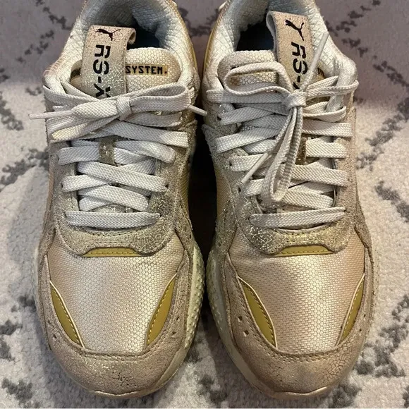 PUMA RS-X Winter Glimmer Gold Chunky Dad Shoes Sneakers