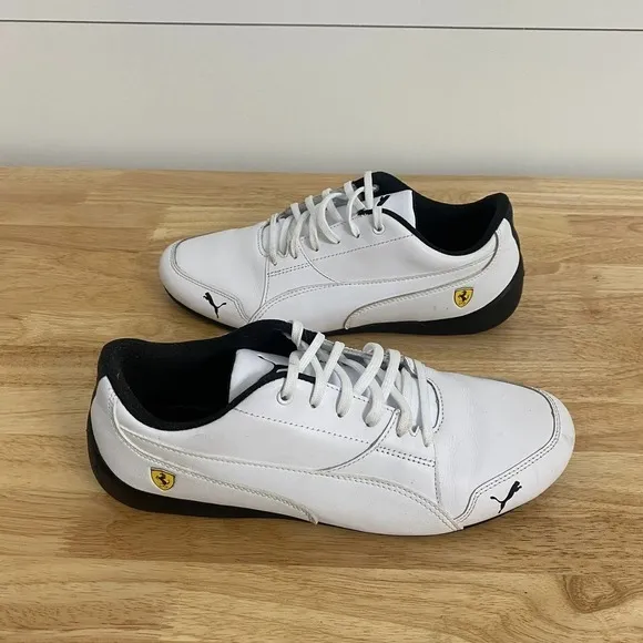 Puma White Leather x Ferrari Drift Cat Scuderia Motorsport Sneakers Men's Size 8