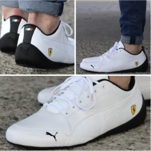 Puma White Leather x Ferrari Drift Cat Scuderia Motorsport Sneakers Men's Size 8