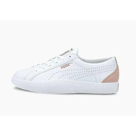 Puma Women's Love Perf White Pink Sneakers Trainers  Size 7.5 Retro Casual