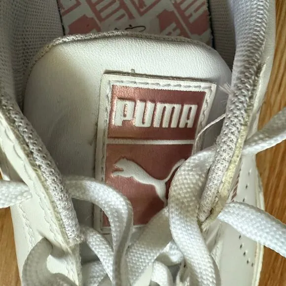 Puma Women's Love Perf White Pink Sneakers Trainers  Size 7.5 Retro Casual