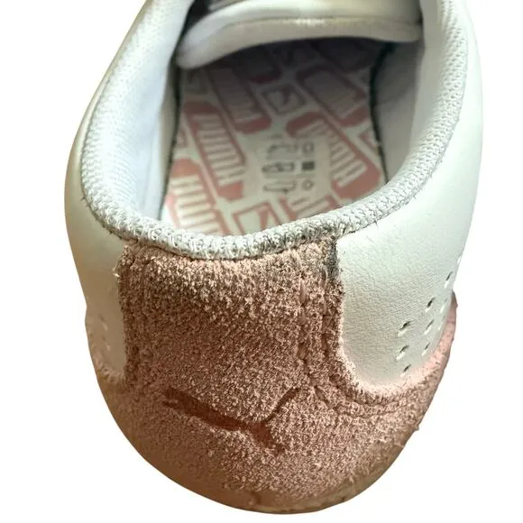 Puma Women's Love Perf White Pink Sneakers Trainers  Size 7.5 Retro Casual